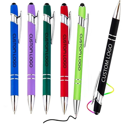 100 Pcs Light - Metal Capacitive Universal Touch Screen Stylus Ballpoint Pen Free Custom Logo Writing Stationery Office Gifts
