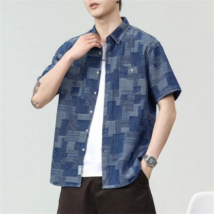Summer cargo shirts men fashion short sleeve mens shirt workwear men's Tops loose Casual clothes for Young men