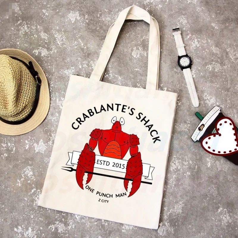 One Punch Man Shopping Bag Grocery Shopper Anime Genos Saitama Sensei Shopping Jute Bag Cotton Bag Jute