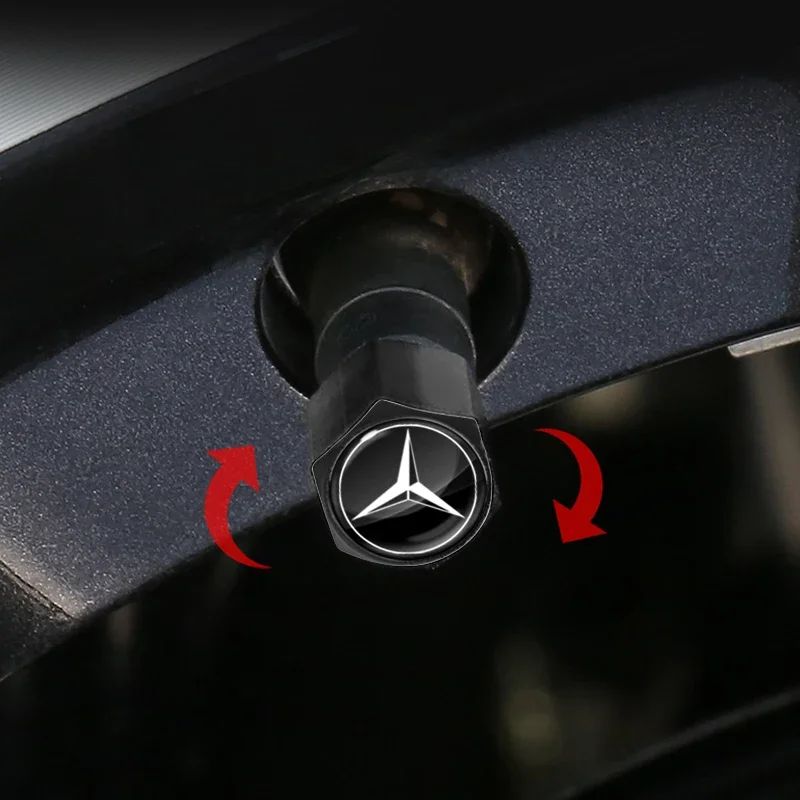 Car Wheel Tire Air Valve Caps with Keychain For Mercedes Benz A180 A200 W205 E63 AMG 2014 2015 W166 W246 W242 W176 W212