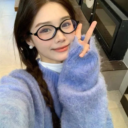 New Vintage Oval Frame Myopia Glasses for Women Men Anti Blue Light Near Sight Eyeglasses KoreanStyle Unisex Fashionable Eyewear