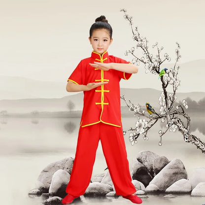 Kids Kung Fu Uniform Men Women Chinese Clothes Children's Sets Performance Boy Set Tai Chi Outfit Girl Wushu Costume Tang Suit