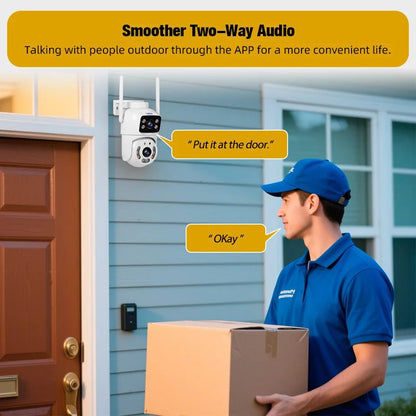 KERUI Dual Lens HD 10MP 5K PTZ Wifi IP Camera Wireless Outdoor CCTV Audio Video Surveillance Camera Night Vision Free AI Detect