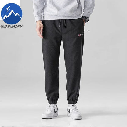 Brand Winter Wool Sweatpants Men's Thickened Double-Sided Fleece Casual Trousers Jogger Men's Outdoor Down Cotton Warm Pants