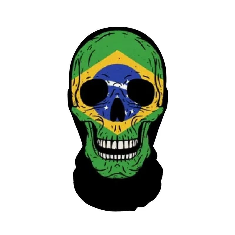 Halloween Skeleton Mask Elastic Mesh Hood Scary Party Cosplay Prop Breathable Face Cover Hood