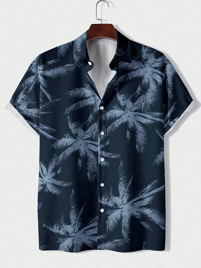 Hawaiian Shirt Man Print Casual Thin Beach Slim Fashion Shirt High Quality Luxury Black Social Vintage Funny Oversized Clothes