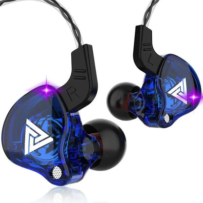 VIKEFON QKZ AK6 Fone de Ouvido Intra-auricular com 6 Drivers Dinâmicos, Headphone com Microfone, Estéreo Esportivo HIFI, Fone de Ouvido Monitor com Subwoofer