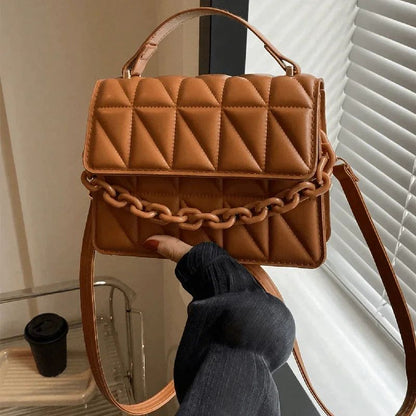 Mini Casual Quilted Crossbody Bag with Magnetic Closure and Adjustable Strap,Small Handbag Tote Shoulder Bag for Women Daily Use