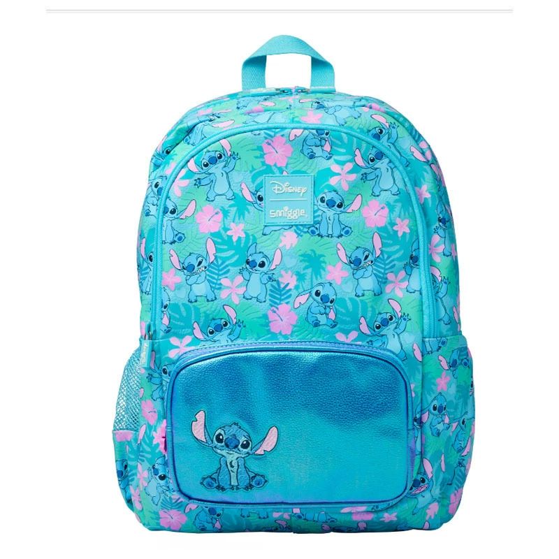 Miniso Disney Stitch Kawaii Children Schoolbag Set Cartoon Student Bookbag Lunch Bag Pen Case Casual High Capacity Backpack Gift