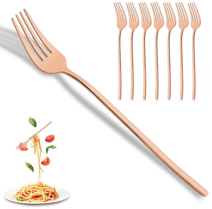 8 Garfos de Jantar Pretos Talheres Aço Inoxidável 18/10 Utensílios de Cozinha Ocidentais Conjunto de Garfos para Restaurante