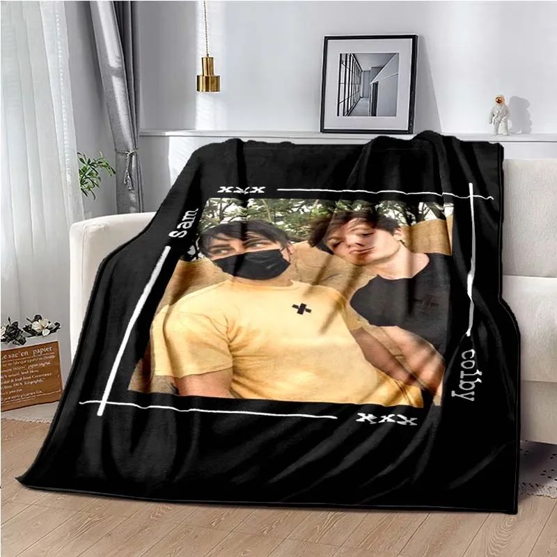 Manta Estampada Sam& Colby XPLR Manta de Sofá para Lazer Lençol de Casa Sofá Escritório Ar Condicionado Macia Viagem de Lazer Manta Personalizável