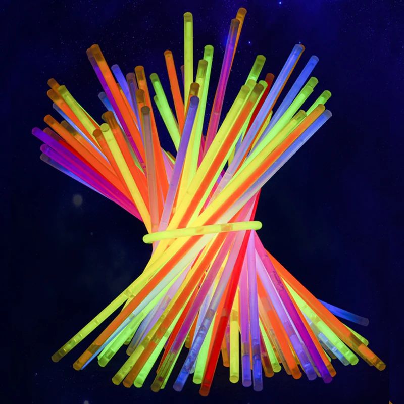 50/100Pcs Fluorescence Sticks Party Multicolor Glowing Stick Bright Colorful Light Bright Bendable Glow Bracelet Party Supplies