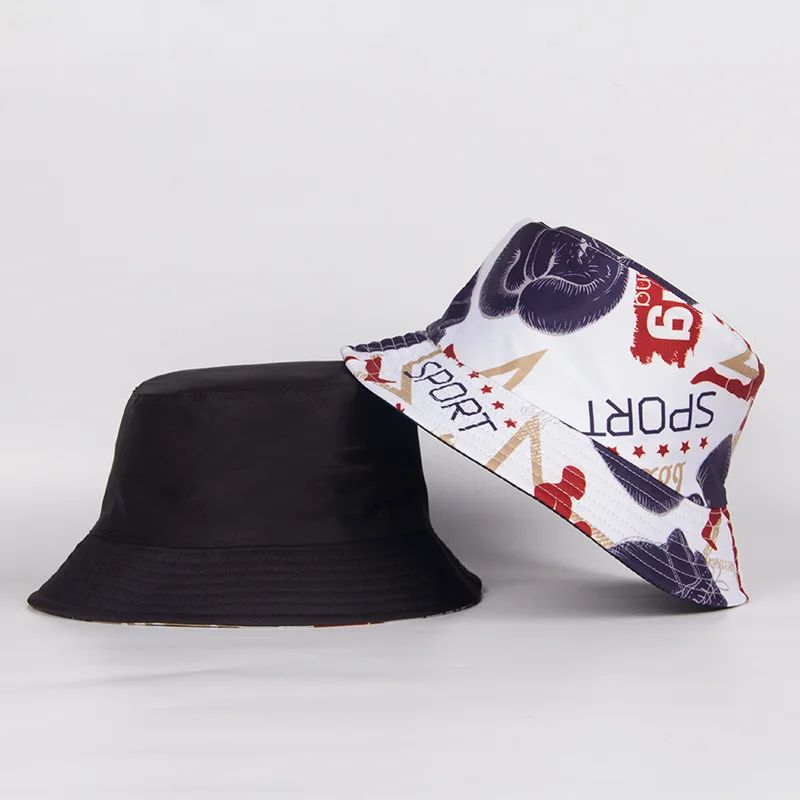 New Street Graffiti  Men's Bucket Hat Double-Sided Hip Hop   Outdoor Women Caps Beach Sun Protect Fishing Unisex Bonnet