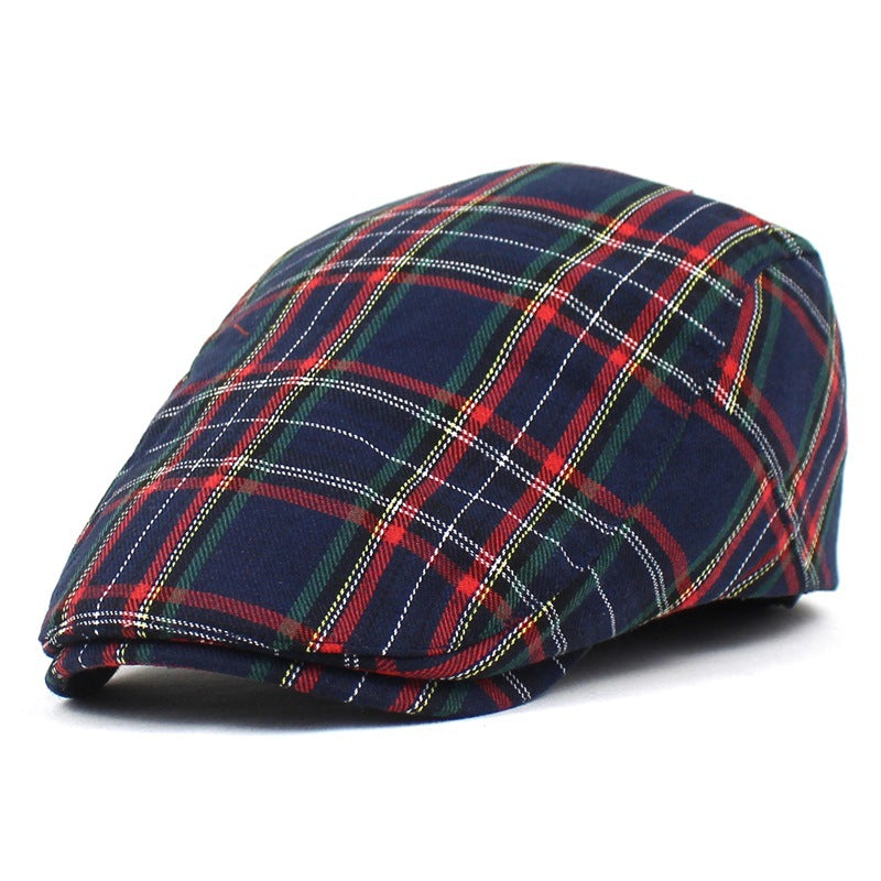 Beret British Plaid Peaked Cap Newsboy Cap Colorful Style Women Men's Forward Hat