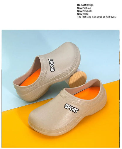 2025 New Kitchen Shoes Non-Slip Oil-Resistant Chef Rain Shoes Restaurant Food Work Shoes Comfortable EVA Material for Men