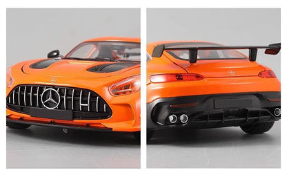 Grande 1:18 Mercedes Benz GTR Miniatura de Carro de Liga Leve Coleção Simulação Diecast Som e Luz Veículo Brinquedos Carro Para Presentes Infantis