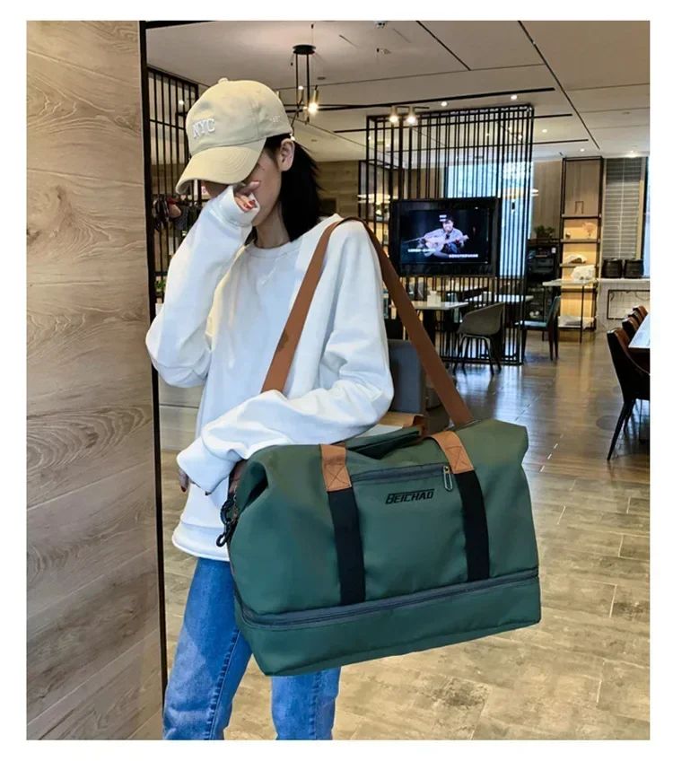 Fashion Travel Bags For Women Large Capacity Men's Sports bag Waterproof Weekend Sac Voyage Female Messenger Bag Dry And Wet