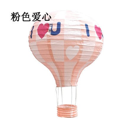 1pc Ceremony Holiday Party Folding Paper Lantern Hot Air Balloon Shape 30/40cm Pink Blue For Kids Baptism Birthday Wedding Decor