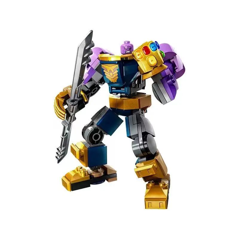 76302 76307 Superhero Bricks Avengers Thor Iron Man Thanos Assemble Compatible Action Figure Toy Building Blocks Model Ornament