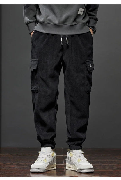 Calça Casual Masculina Elástico na Cintura Primavera Outono Estilo Novo Calça Esportiva Harem Jogger Reta com Cordão Elástico Masculina