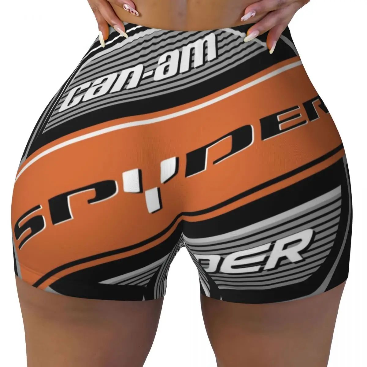 Custom Women's BRP ATV Unisex Can Am Logo Workout Yoga Shorts Athletic Gym Volleyball Biker Shorts
