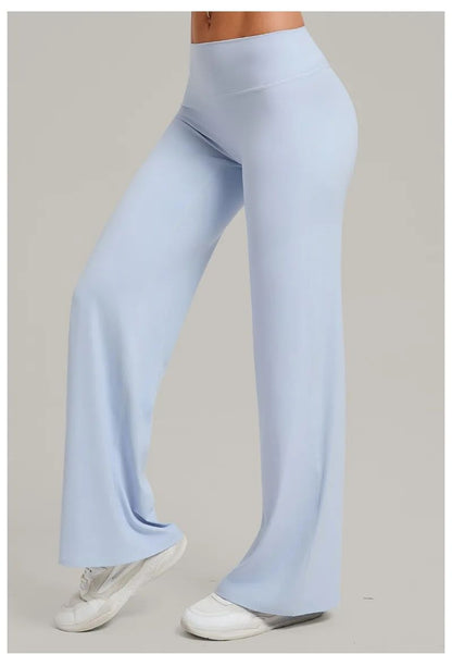Women's Pilates Straight Yoga Pants Versatile Loose Wide-Leg Running Sports Fitness Hip-Lifting Pants