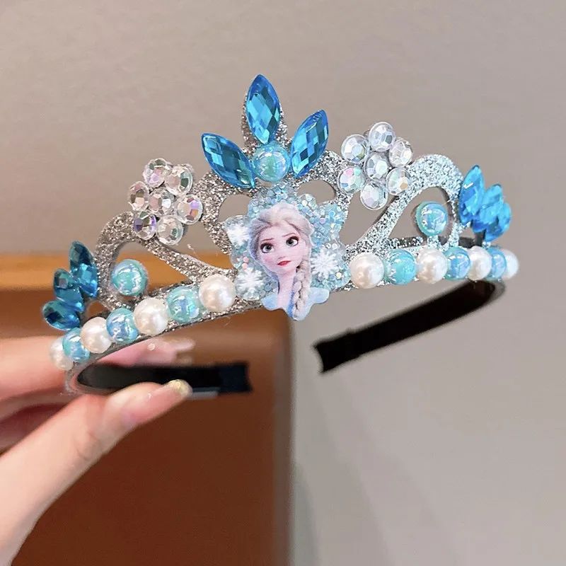 Nova Tiara Infantil de Anime Frozen Kawaii Princesa Elsa Coroa Acessórios de Vestido Acessórios de Cabelo para Meninas Presentes