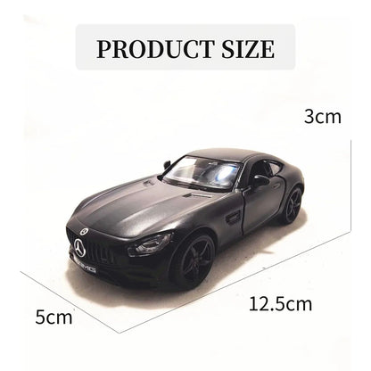 1:36 Escala Mercedes-Benz AMG GTS Modelo de Carro Réplica Veículo Diecast Miniatura Decoração de Interiores para Casa Escritório Presente de Natal Brinquedo para Crianças Meninos