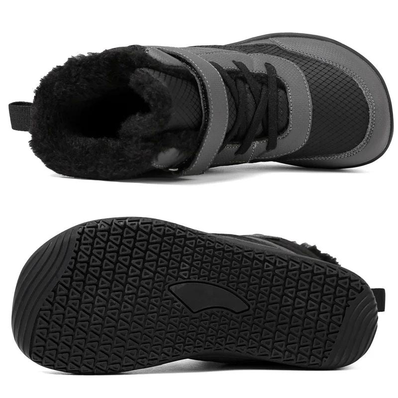 New Children's wide toe barefoot snow boots Little/Big/Kid Wide Toe Minimalist Sneakers Girls waterproof high-top cotton shoes