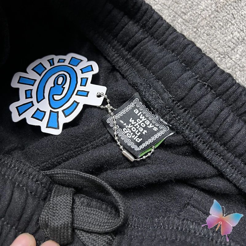 American High Street Black Sweatpants ADWYSD Pants Sunroll Fleece Zipper Pocket Men Women Cleanfit Trousers