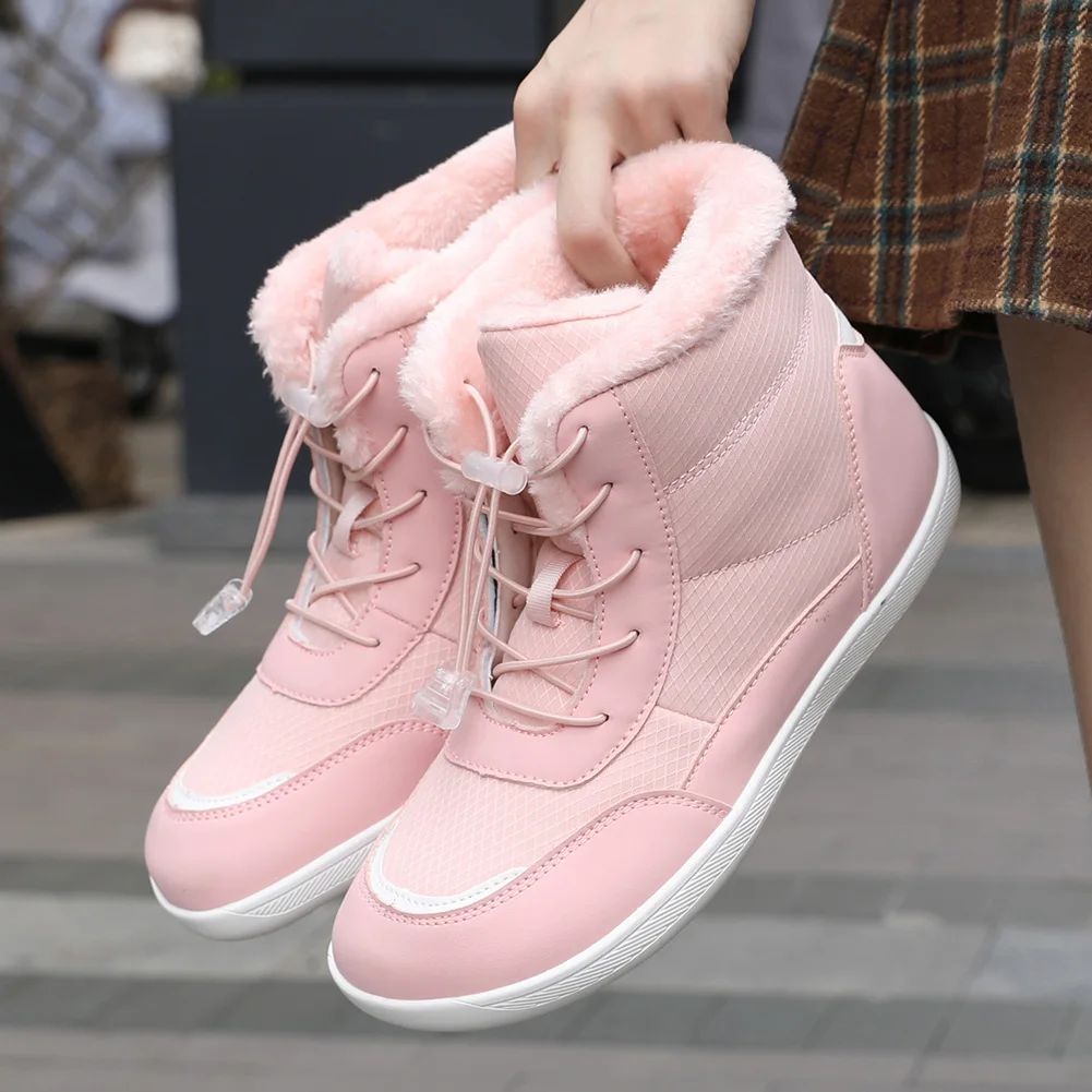 Women's Winter Snow Boots Fur Lined Barefoot Boots Wide Toe Box Ankle Booties Walking Boots Outdoor