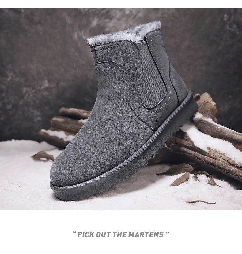 2025 Novas Botas Masculinas de Inverno Quentes de Pelúcia Botas de Couro Casuais de Cano Alto Sapatos de Neve da Moda para o Ar Livre
