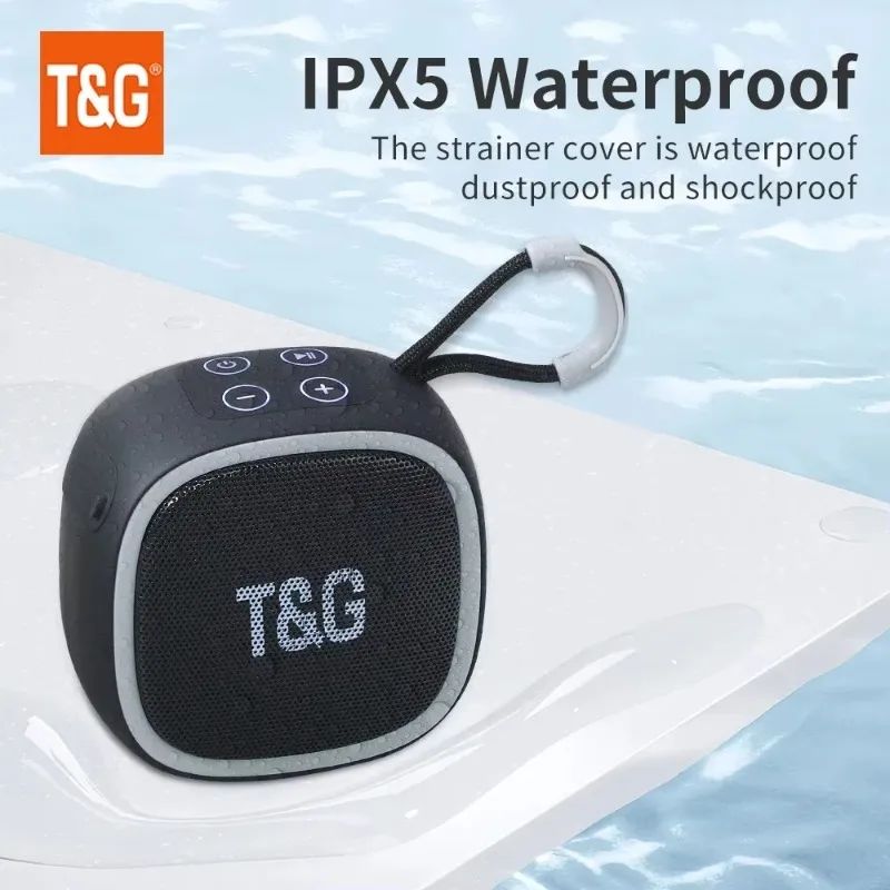 Caixa de som Bluetooth T&G TG659 Mini Sem Fio Potente à Prova D'água TWS Bluetooth 5.3 com Alto-falante HIFI e Suporte para Cartão TF e Rádio