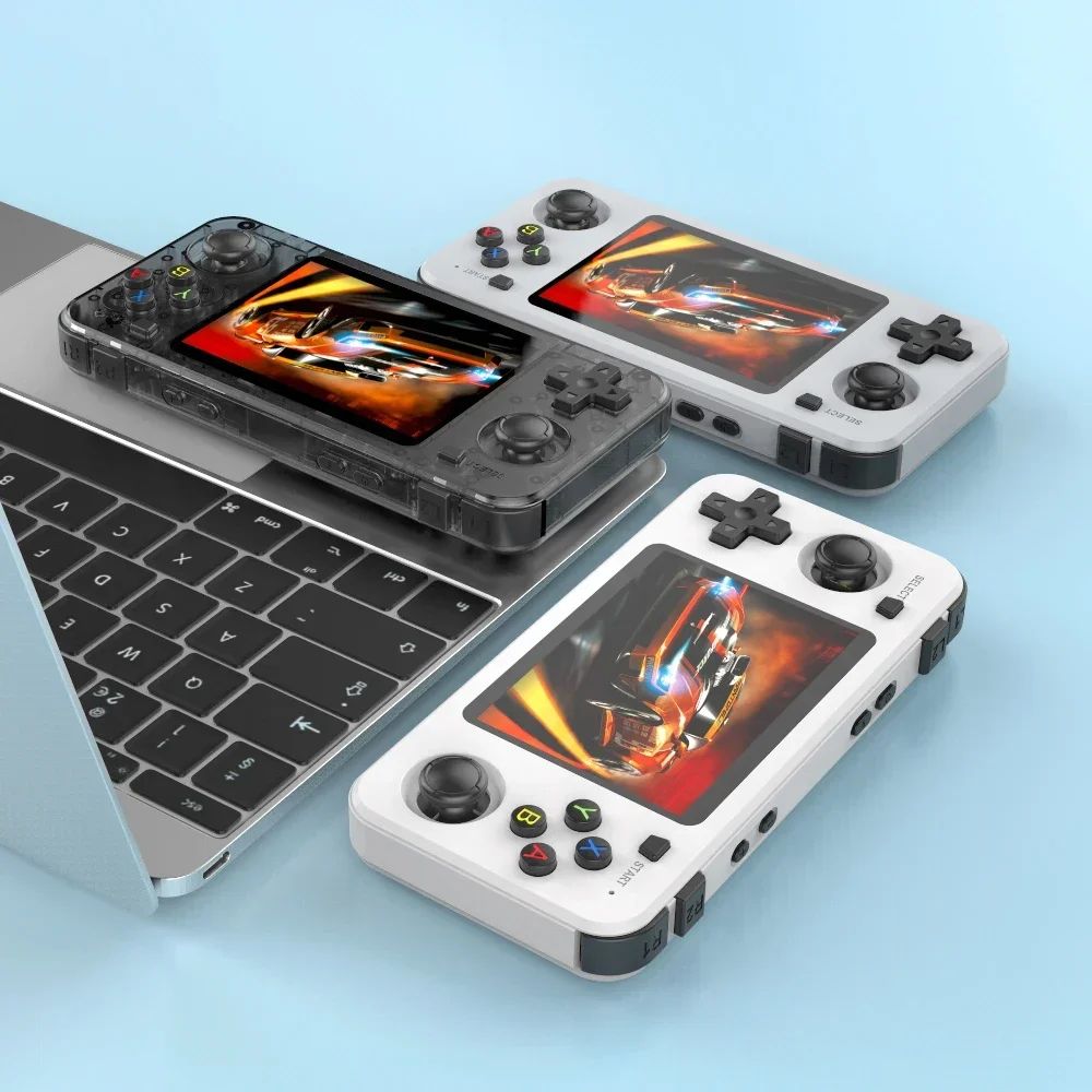 BOYHOM Green R3 6H Retro Video Game Console 3.5‘’ IPS Screen RK3326 3000 mAh Open Linux System Portable Player 64GB 128GB