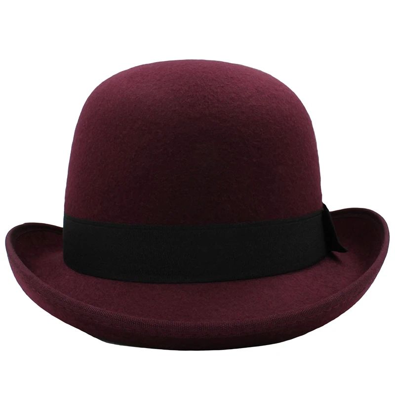 Men Women Felt Bowler Hat Classic Party Hats Lightweight Derby Fedora Hats Costume Accessories