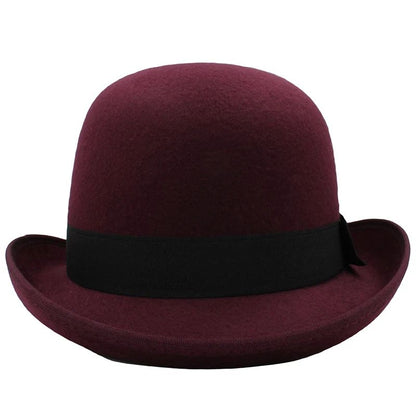 Men Women Felt Bowler Hat Classic Party Hats Lightweight Derby Fedora Hats Costume Accessories
