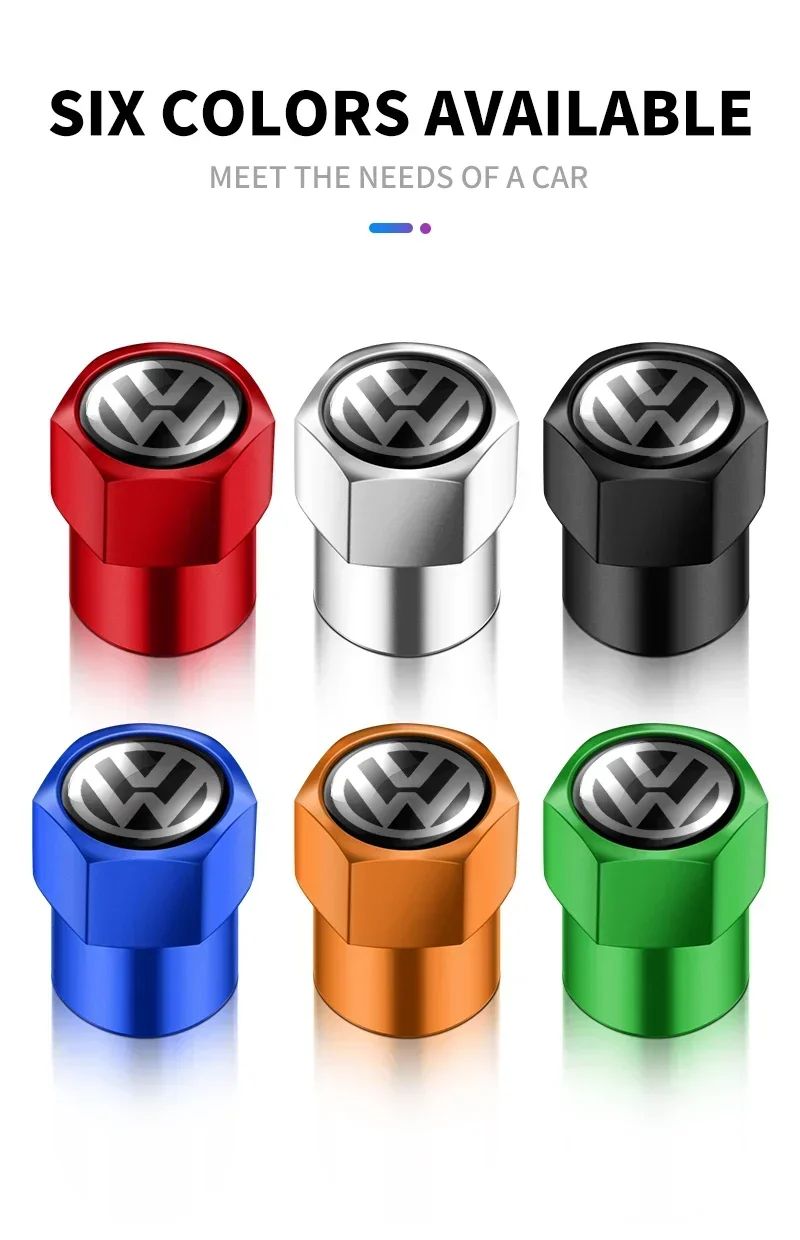 4 Peças Tampas de Válvula de Pneu de Roda de Carro de Liga de Alumínio 3D Para Volkswagen VW Golf 4 5 6 7 Jetta Polo Caddy GTI Bora MK7 Fusca Passat b6