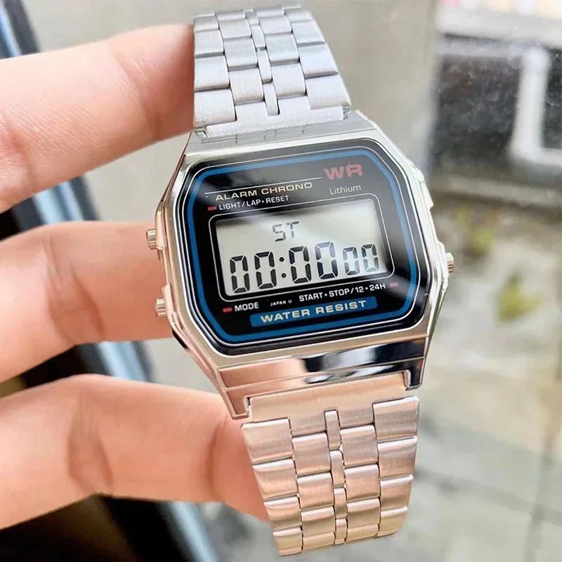 F91W Luxury Watch Waterproof Retro Digital Stainless Steel Sports Military Watches Men Women Electronic Wrist Watches Clock