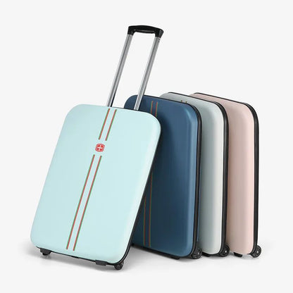 Foldable Upright Luggage Portable Business Travel Suitcase 20/24 Inch - Compact Foldable Carry-On for Easy Storage And Transport