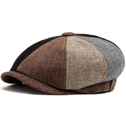 Hat Men Beret Cabbie Driving Hunting Caps Vintage Tweed Blinders Berets Flat Peaked Cap Street Hats for Men Women 55-60CM