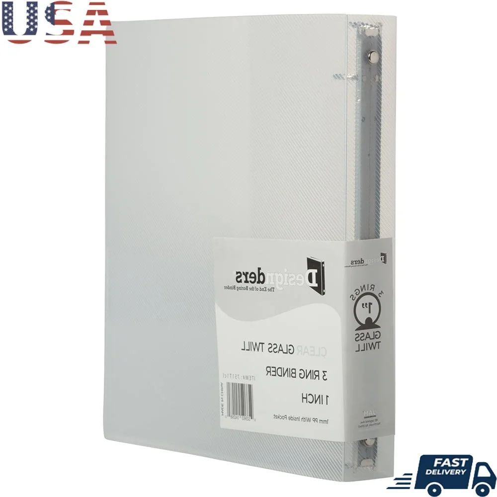 Clear 3 Metal Ring Binder 1 Inch Durable Eco-Friendly Organizer School Office Home Notes Essays Recipes 1 Pack