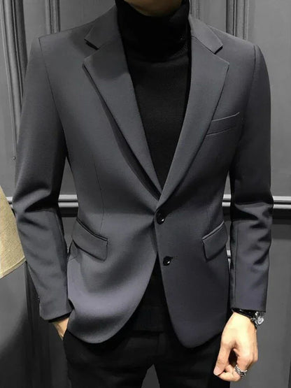 Jacket for Men Dress Jackets Coats Double Breasted Black Business Man Suits and Blazers Simple New in Korean Style Clothes 2025