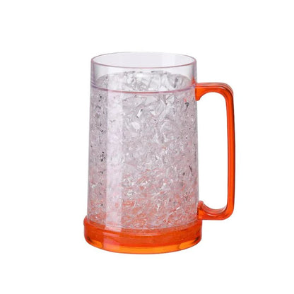 Canecas de Cerveja de Parede Dupla com Gel Congelante, Canecas de Uísque Transparentes com Alça para Bar e Copos de Bebida para Uso Externo