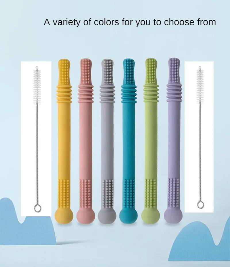 Brinquedo de Mastigar Seguro para Bebês, Mordedor de Silicone para Dentes Molares, Mordedores para Bebês, Alça de Silicone Molar para Bebês, Brinquedo de Segurança para Bebês
