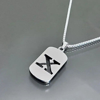 Colares de pingente de aço inoxidável com letra inicial A-Z da moda punk para homens e mulheres, atacado, joias, colar, joias góticas