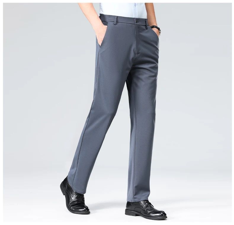 Calças Finas Masculinas para o Verão Outono, Calças de Terno Formal, Calças de Trabalho, Calças Casuais de Negócios de Qualidade, Calças Compridas Pretas Vinho Tinto