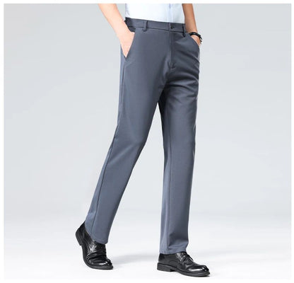 Calças Finas Masculinas para o Verão Outono, Calças de Terno Formal, Calças de Trabalho, Calças Casuais de Negócios de Qualidade, Calças Compridas Pretas Vinho Tinto
