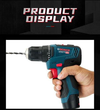 Furadeira elétrica profissional Bosch-GSB-12-V30, parafusadeira sem fio, multifuncional, para uso doméstico, chave de fenda, faça você mesmo