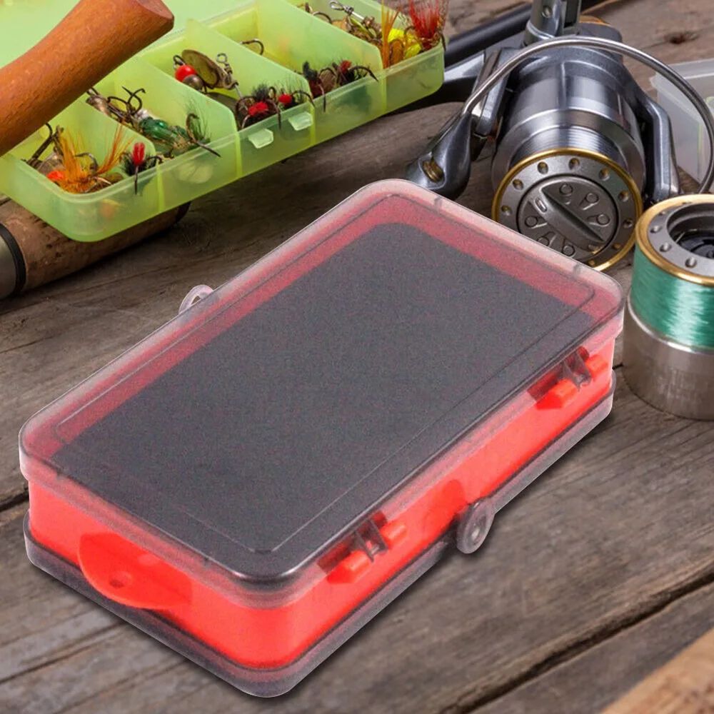 Caixa de isca dividida dupla face portátil Iscas para pesca Jig Head anzóis iscas macias equipamento de pesca acessórios de armazenamento