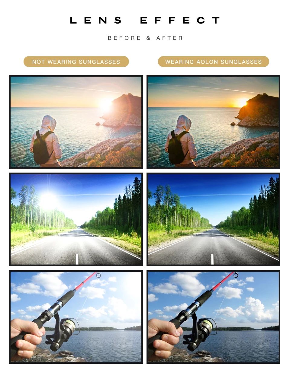 AORON Alloy Men Polarized Sunglasses Women Male Luxury UV400 Goggles Brand Design Metal Frame Glasses Driving